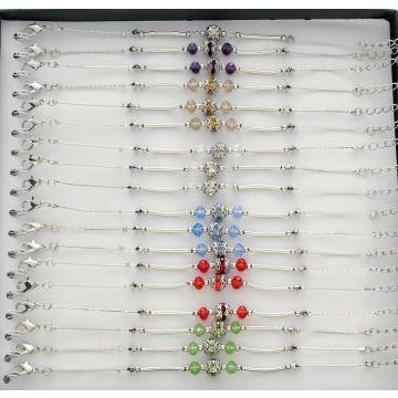 Αλυσίδα ποδιού με μεταλλικές λεπτομέρειες,χαντρες ημιδιάφανες και χάντρες μεταλλικές