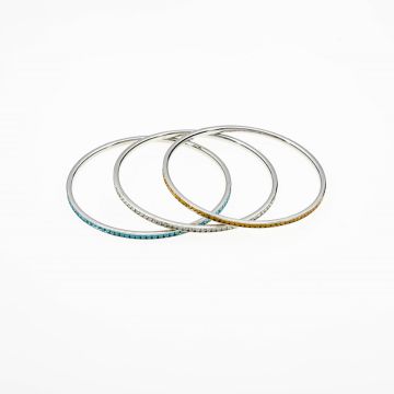 Γυναικείο Βραχιόλι Βέργα με Στράς – Κομψότητα και Λάμψη σε Τρία Χρώματα