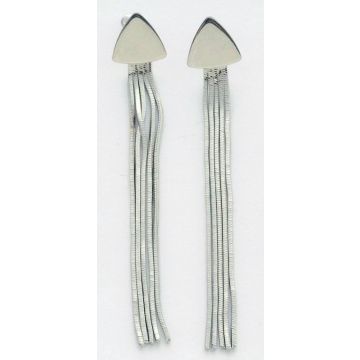 Σκουλαρίκια ασημί μεταλλικά με λεπτές αλυσίδες