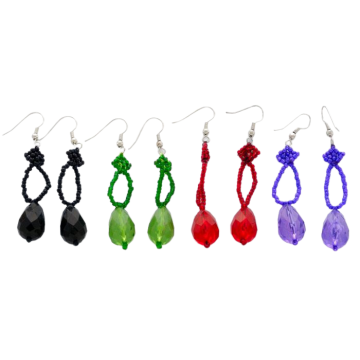 Σκουλαρίκια πλεκτά με χάντρες σε 4 χρώματα