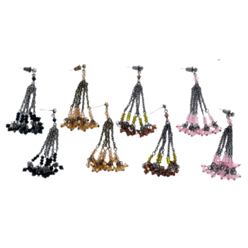 Σκουλαρίκια μεταλλικά ασημί με μεγάλα στράς