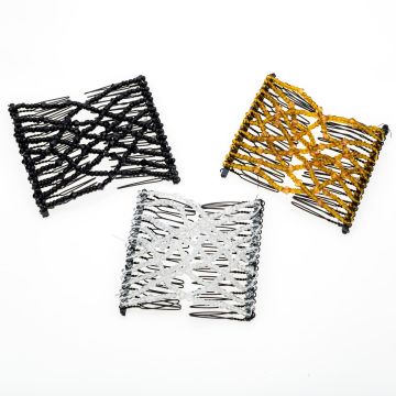 Κτενάκι μεταλλικό με χάντρες σε 3 χρώματα