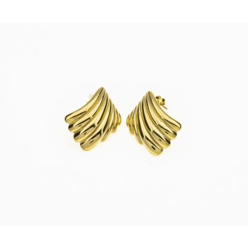 Μεταλλικά Σκουλαρίκια με Σχέδιο Κοχύλι σε 2 Χρώματα