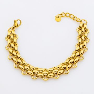 Χρυσό Βραχιόλι Τριπλής Σειράς από μέταλλο