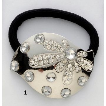 Λάστιχο με μεταλλικό διακοσμητικό και στράς σε 4 σχέδια-1