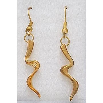 Σκουλαρίκια μεταλλικά μασίφ σε χρυσό χρώμα σχέδιο φίδι