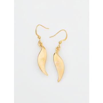 Σκουλαρίκια μεταλλικά χρυσά φύλλα