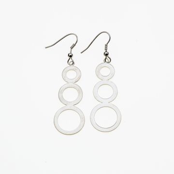Σκουλαρίκια μεταλλικόι ενωμένοι διάτρητοι κύκλοι