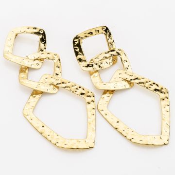  Σκουλαρίκια “Hammered Chain” Μοναδικά, Σφυρηλατημένα 