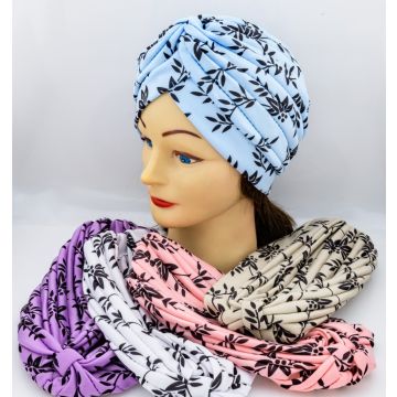 Τυρμπάν μαλλιών υφασμάτινο βαμβακερό διακοσμημένο με φύλλα