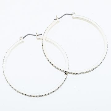 Σκουλαρίκια μεταλλικοί κρίκοι 4,5εκ διακοσμημένοι με στράς