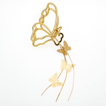 Κλάμερ με πεταλούδες σε χρυσό και ασημί