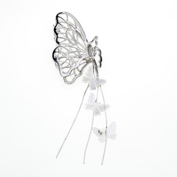 Κλάμερ πεταλούδα με πεταλούδες σε χρυσό και ασημί