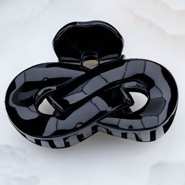 Κλάμερ πλαστικό πλεξούδα σε μαύρο χρώμα