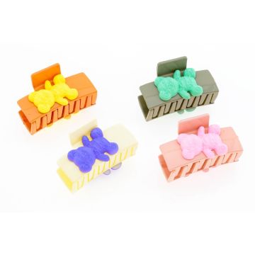 Κλάμερ πλαστικό με αρκουδάκι σε 4 χρώματα