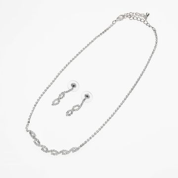 Σετ Μεταλλικό Κολιέ και Σκουλαρίκια Σχέδιο Κύμα – Λεπτό και Διακριτικό