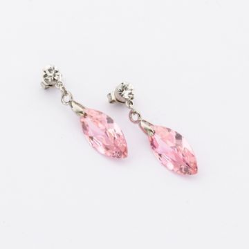 Σκουλαρίκια μεταλλικά 1,5εκ με στράς και ζιργκόν