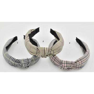 Στέκα υφασμάτινη καρό με κόμπο σε 3 συνδιασμούς χρωμάτων