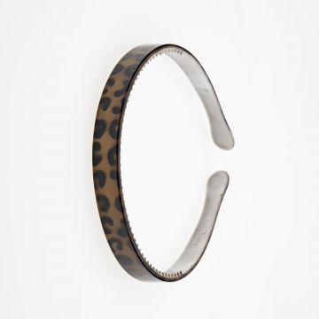Στέκα Μαλλιών Λεπτή Πλαστική Λεοπάρ: Φυσική Κομψότητα σε Γήινους Τόνους