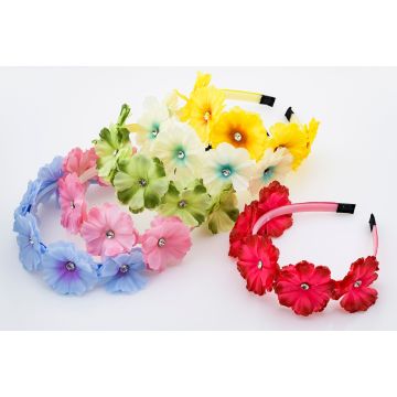  Στέκα Μαλλιών με Λουλούδια & Στρας 