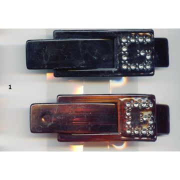 Μπαρέτα πλαστική αγκράφα σε 2 σχέδια καφέ και μαύρο χρώμα - Σχέδιο 1