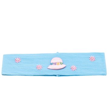 Παιδική κορδέλα μαλλιών με καπελάκι και λουλούδια