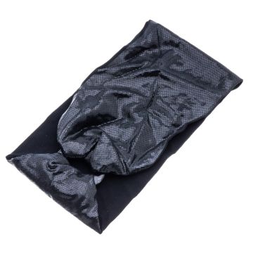 Μεταλλιζέ κορδέλα μαλλιών με λάστιχο και κρίκο