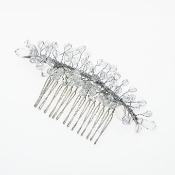 Χτενάκι μεταλλικό νυφικό διακοσμημένο με ημιδιάφανες χάντρες