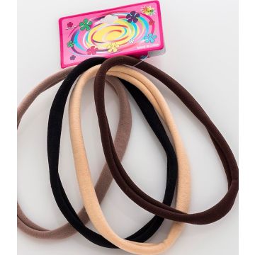 Λάστιχο υφασμάτινο 12εκ σε 3 γήινες αποχρώσεις και μαύρο (καρτέλα 4 τεμάχια)