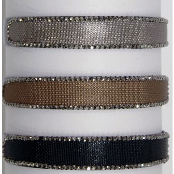 Στέκα υφασμάτινη διακοσμημένη με στράς σε 6 χρώματα