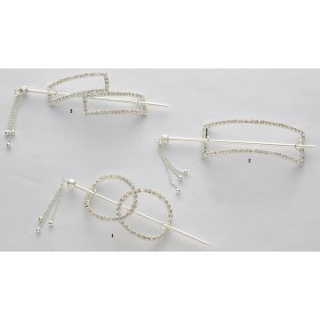 Σινιόν μεταλλικά με στράς σε 3 σχέδια