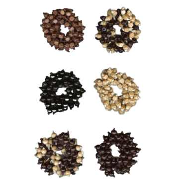 Σούρα μακραμέ γεμάτη ξύλινες χάντρες