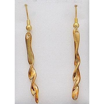 Σκουλαρίκια μεταλλικά μασίφ σε χρυσό χρώμα σπιράλ