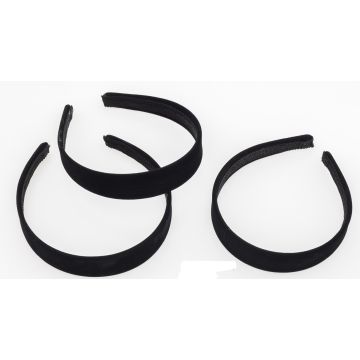 Στέκα υφασμάτινη σουέτ πλακέ φαρδιά σε μαύρο χρώμα