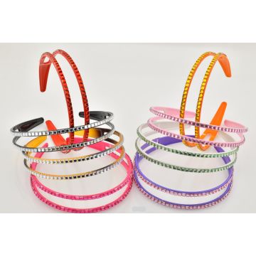 Στέκα πλαστική διπλή διακοσμημένη με στράς σε 8 χρώματα