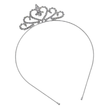 Στέκα μεταλλική στέμμα ασημί χρώμα διακοσμημένη με περίτεχνο σχέδιο και στράς